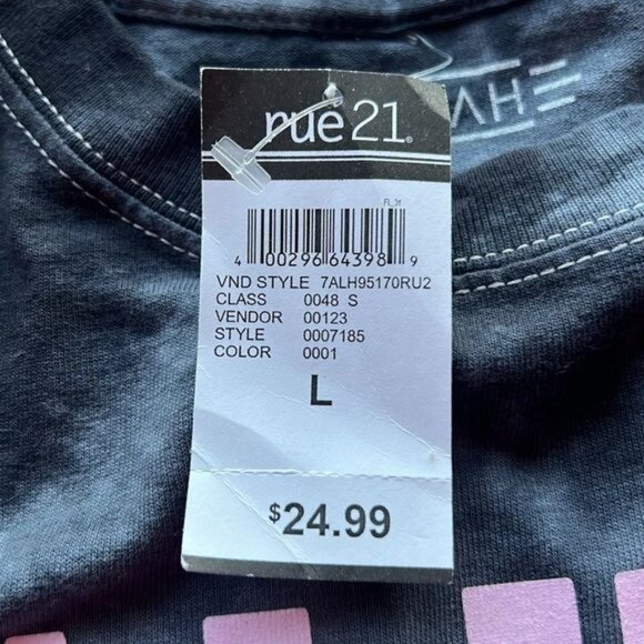 Aaliyah Womens Graphic Tie-Dye T-Shirt Princess Of R&B Blue Butterflies Large - Picture 5 of 5